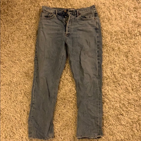Agolde Light Wash Boyfriend Jeans - Picture 1 of 5